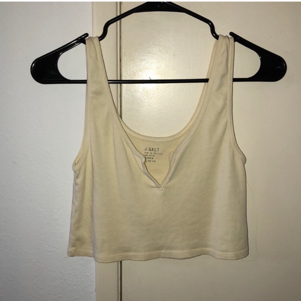 Brandy Melville pale yellow crop tank